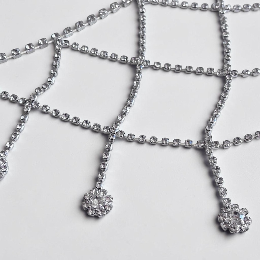 Silver Rhinestone Shoulder Chain - Picture 2 of 4